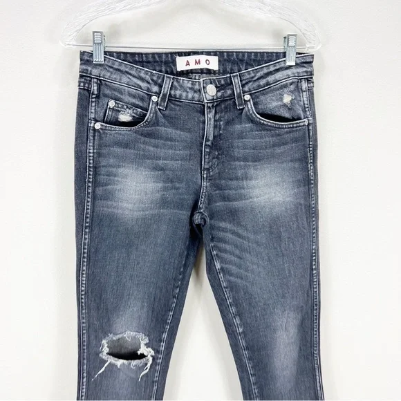 AMO Stix Vixen Destroy Distressed Gray Jeans Revolve Size 28 - Picture 6 of 8
